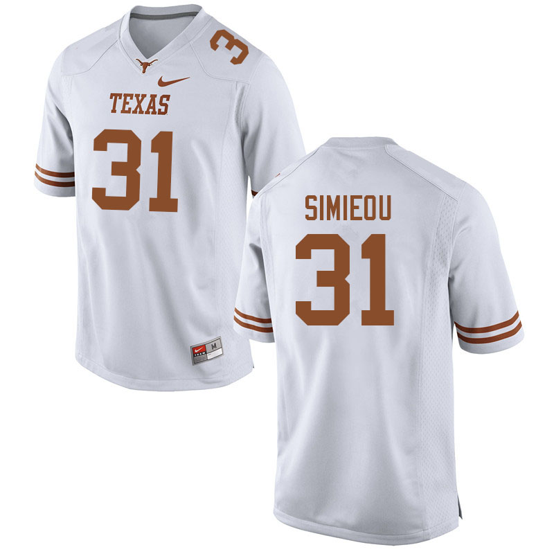 Men #31 Anton Simieou Texas Longhorns College Football Jerseys Sale-White
